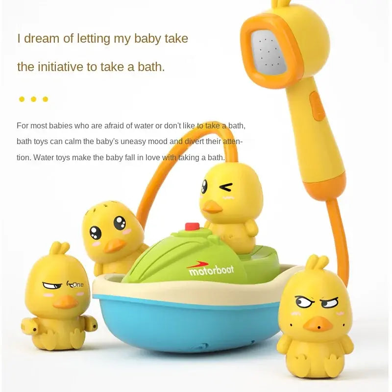 Electric Duck Spray Baby Bath Toy Set